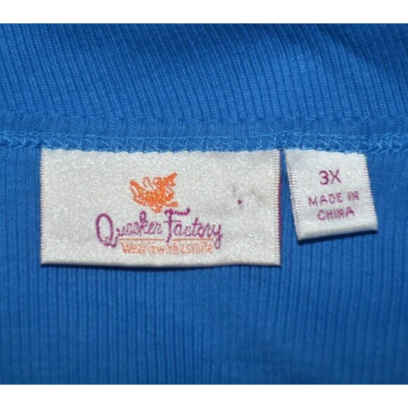 Quacker Factory Womens Light Blue Sequin Tunic Thin Knit Shirt Top Plus Size 3X - Picture 6 of 8